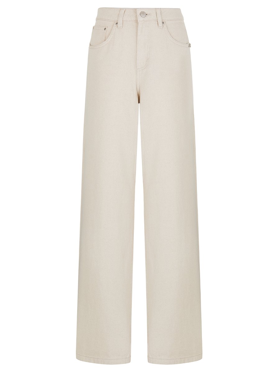 Джинсы Wide Leg молочного оттенка